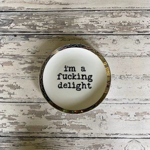 Vintage Upcycled Funny Plates, F*cking Delight, Sarcastic Decor, Country Home De